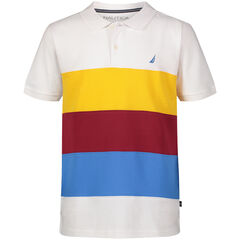 Boys' Colorblock Polo (8-20),Antique White Wash,large