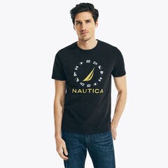 SUSTAINABLY CRAFTED FLAG GRAPHIC T-SHIRT,True Black,large