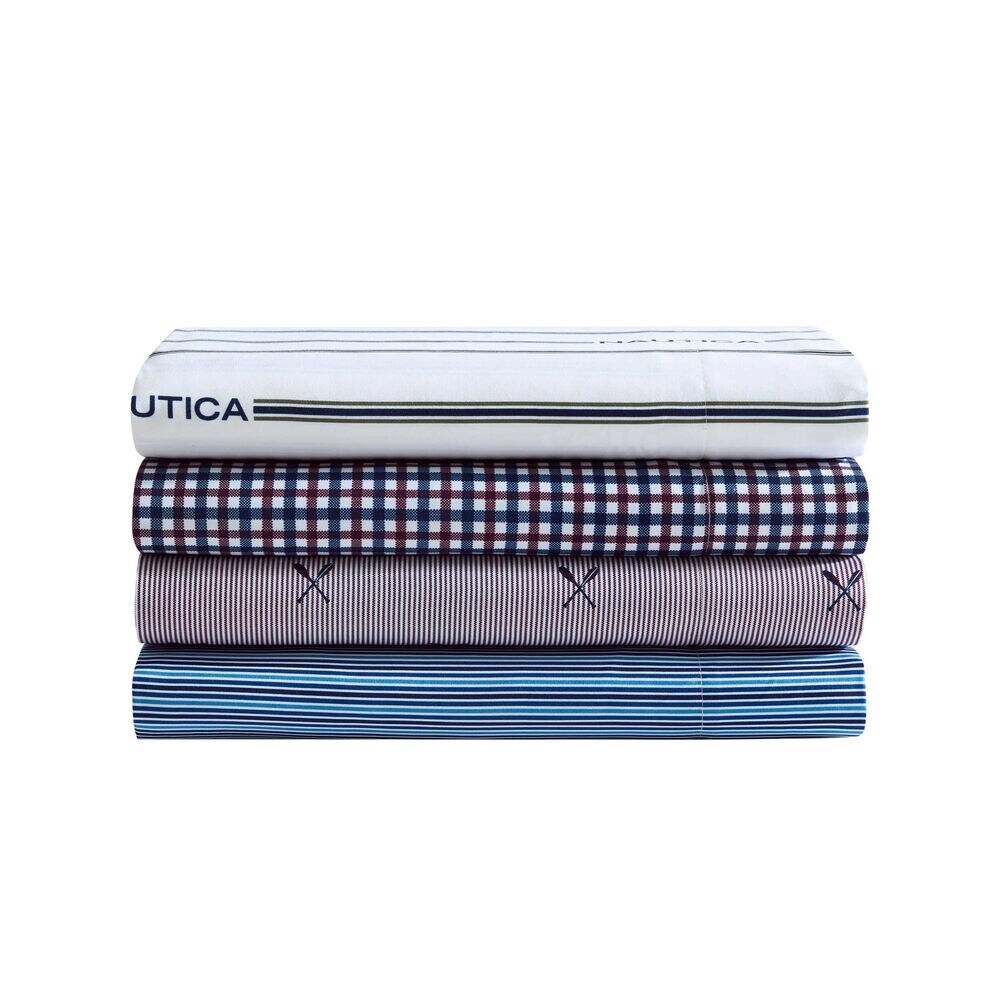 Heritage Plaid Blue Queen Sheet Set,Ballard Blue,large