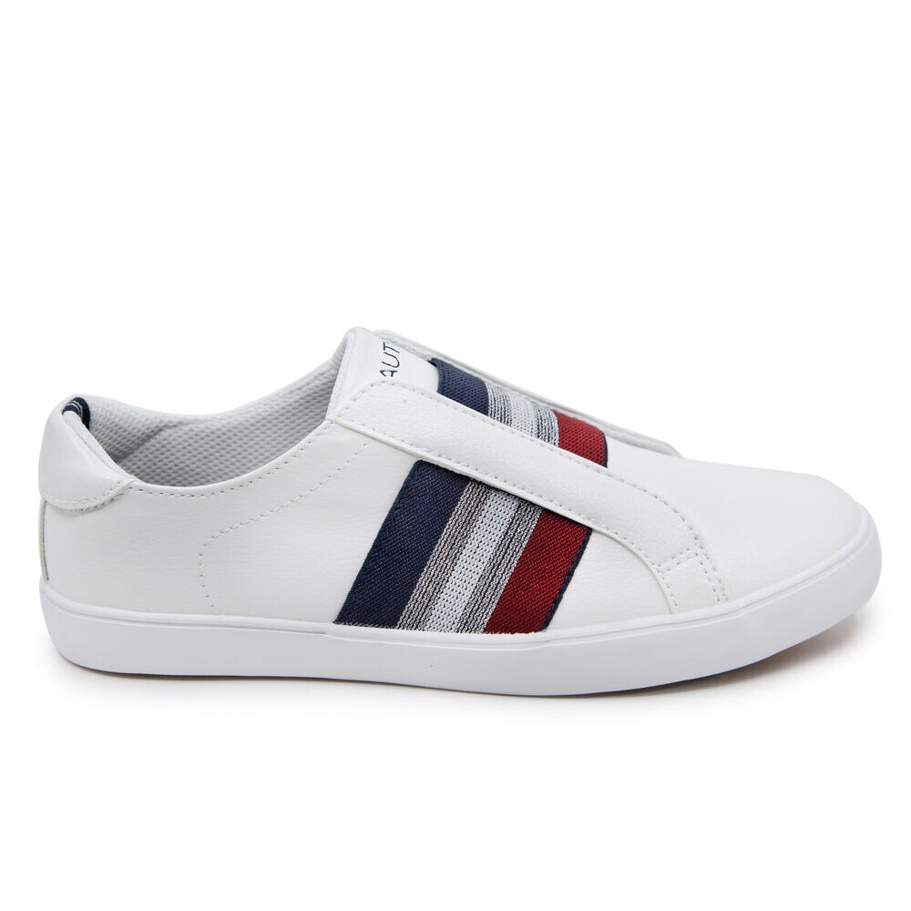 STRIPED SLIP-ON SNEAKER,Antique White Wash,large