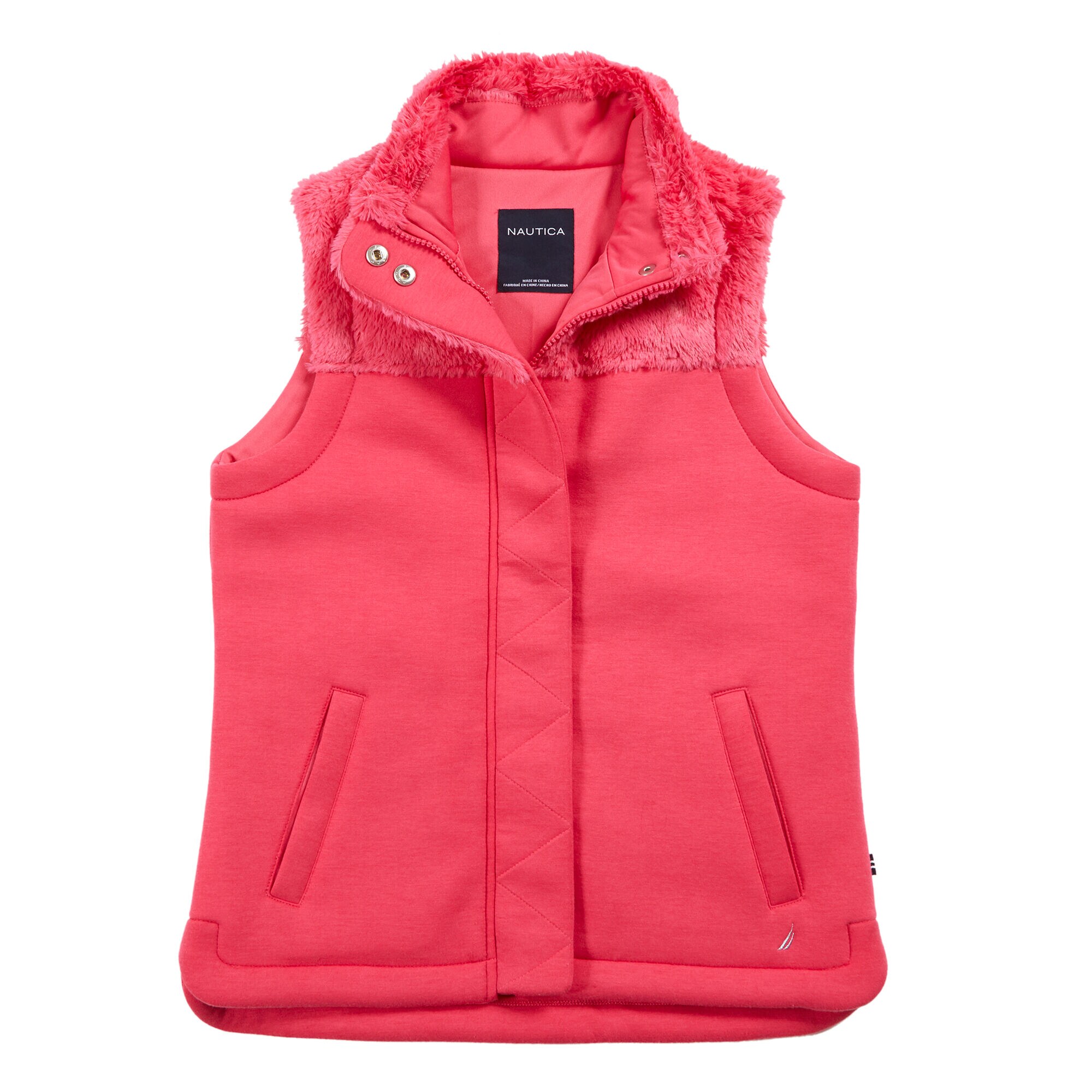 Little Girls' Faux Fur Vest (4-6X),Fancytail Fuschia,large