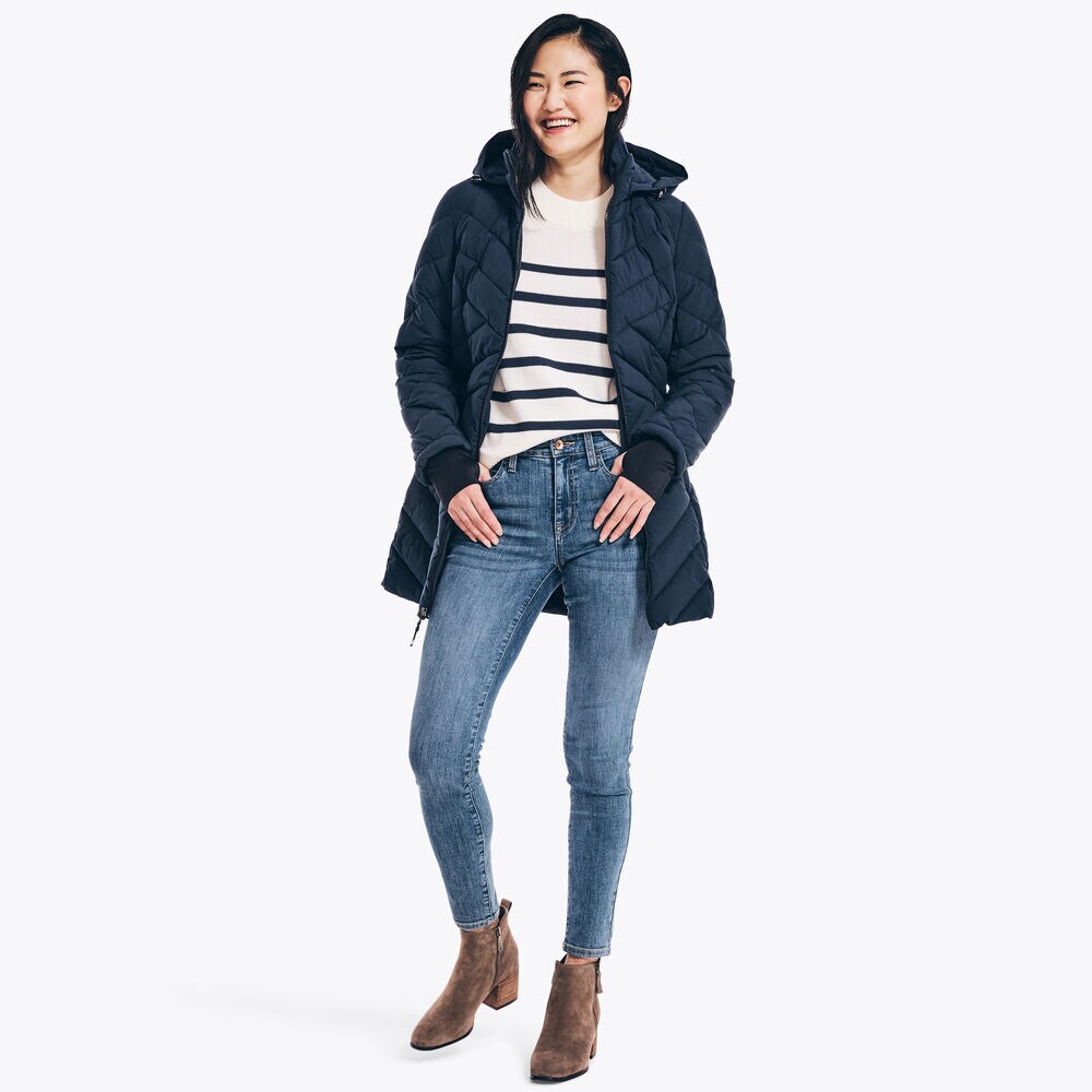 STRETCH HOODED JACKET,Stellar Blue Heather,large