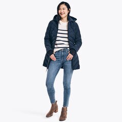 STRETCH HOODED JACKET,Stellar Blue Heather,large