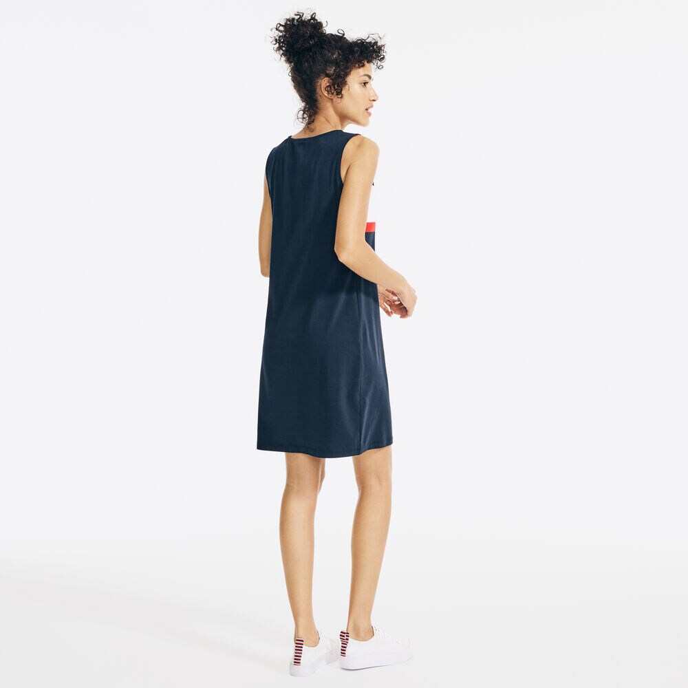 COLORBLOCK SLEEVELESS DRESS,Stellar Blue Heather,large