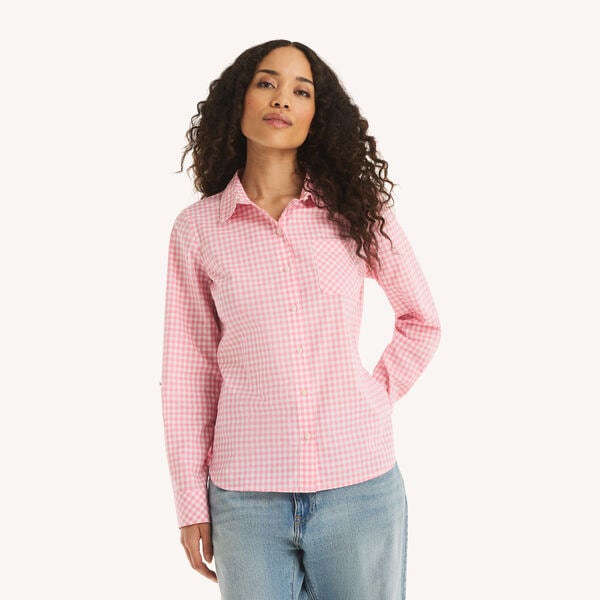 Gingham Button-Up Shirt