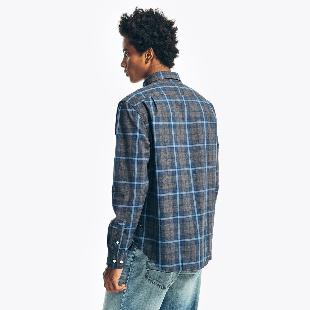 PLAID SHIRT,Grey Heather,large