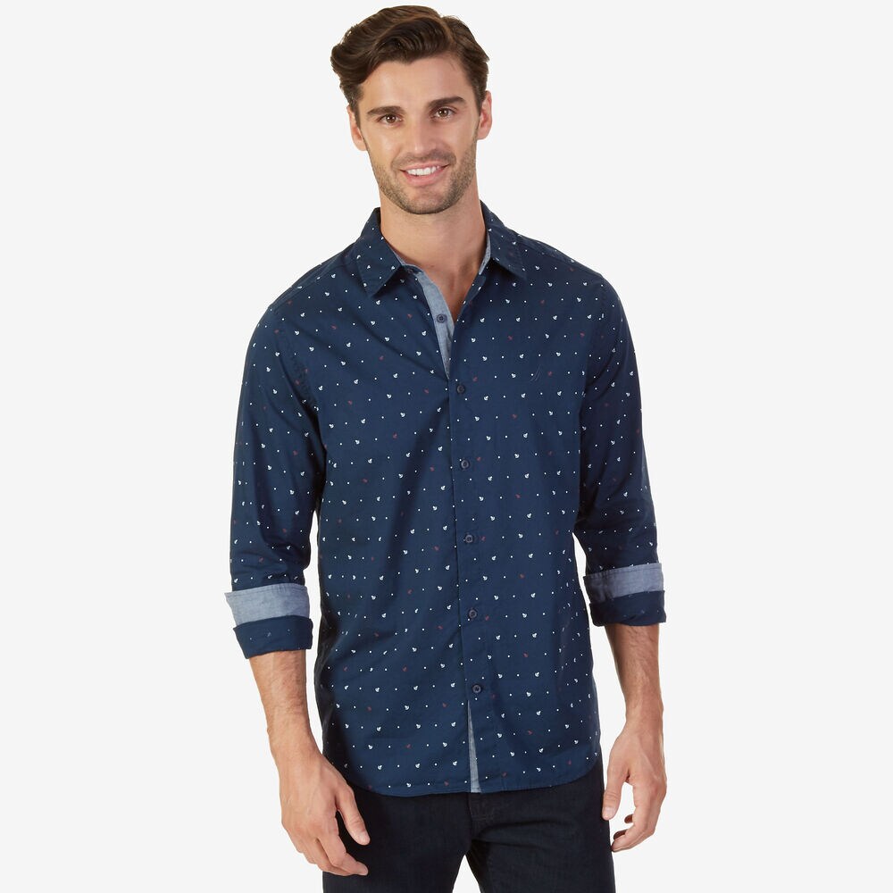 Classic Fit Marina Button-Down Shirt,Peacoat,large