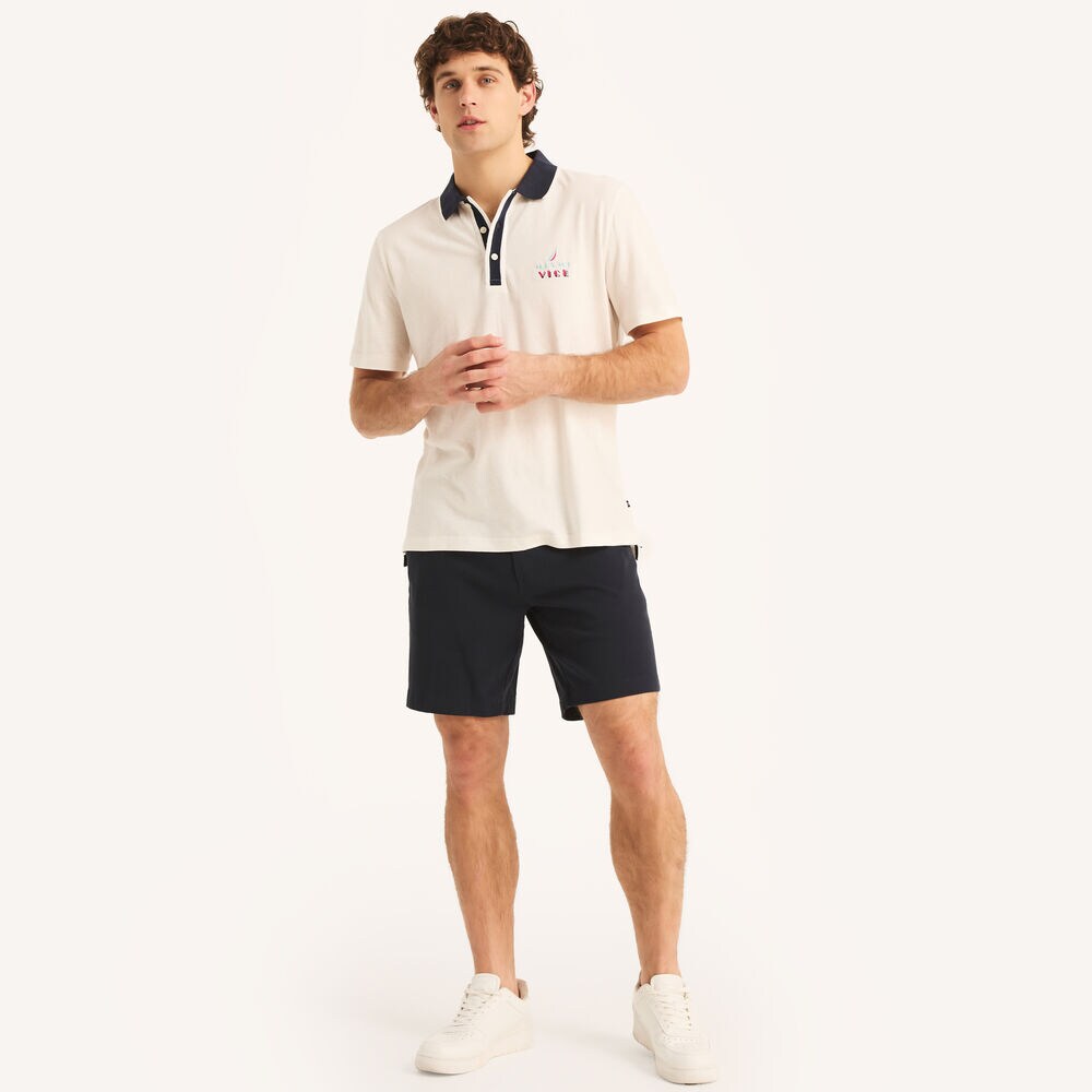Miami Vice x Nautica Classic Fit Linen Polo,Sail White,large