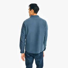 SOLID FLANNEL SHIRT,Workshirt Blue,large