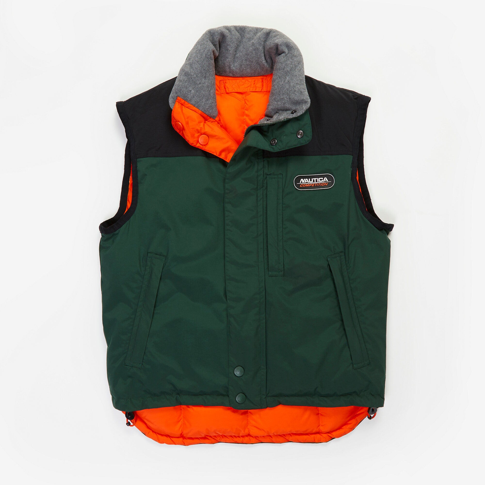 Vintage Nautica Competition Reversible Down Vest,Rustic Sunset Heather,large
