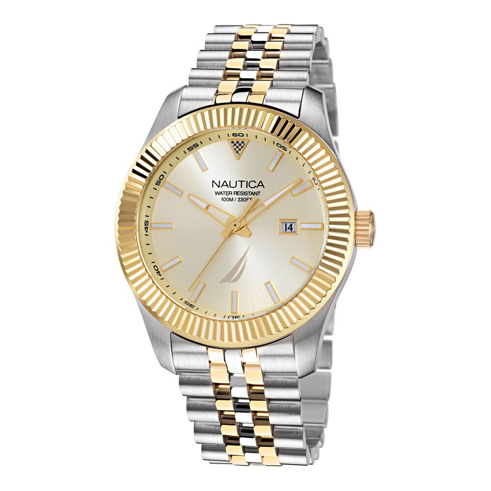 STAINLESS STEEL 3-HAND WATCH,Multi,large