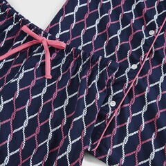 ROPE PRINT SHORT SLEEVE PAJAMA SET,Pure Adriatic Sea Wash,large