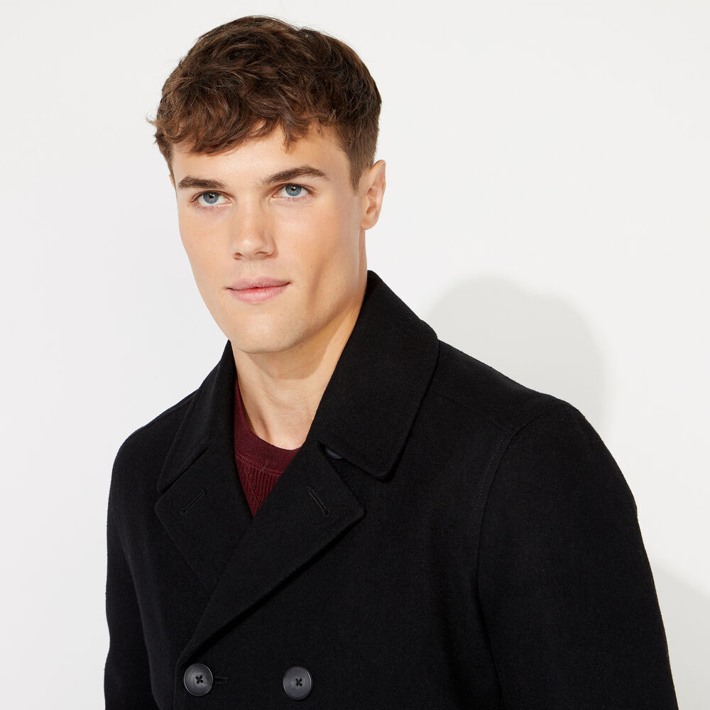 BIG & TALL WATER REPELLENT PEACOAT,Black,large