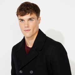 BIG & TALL WATER REPELLENT PEACOAT,Black,large