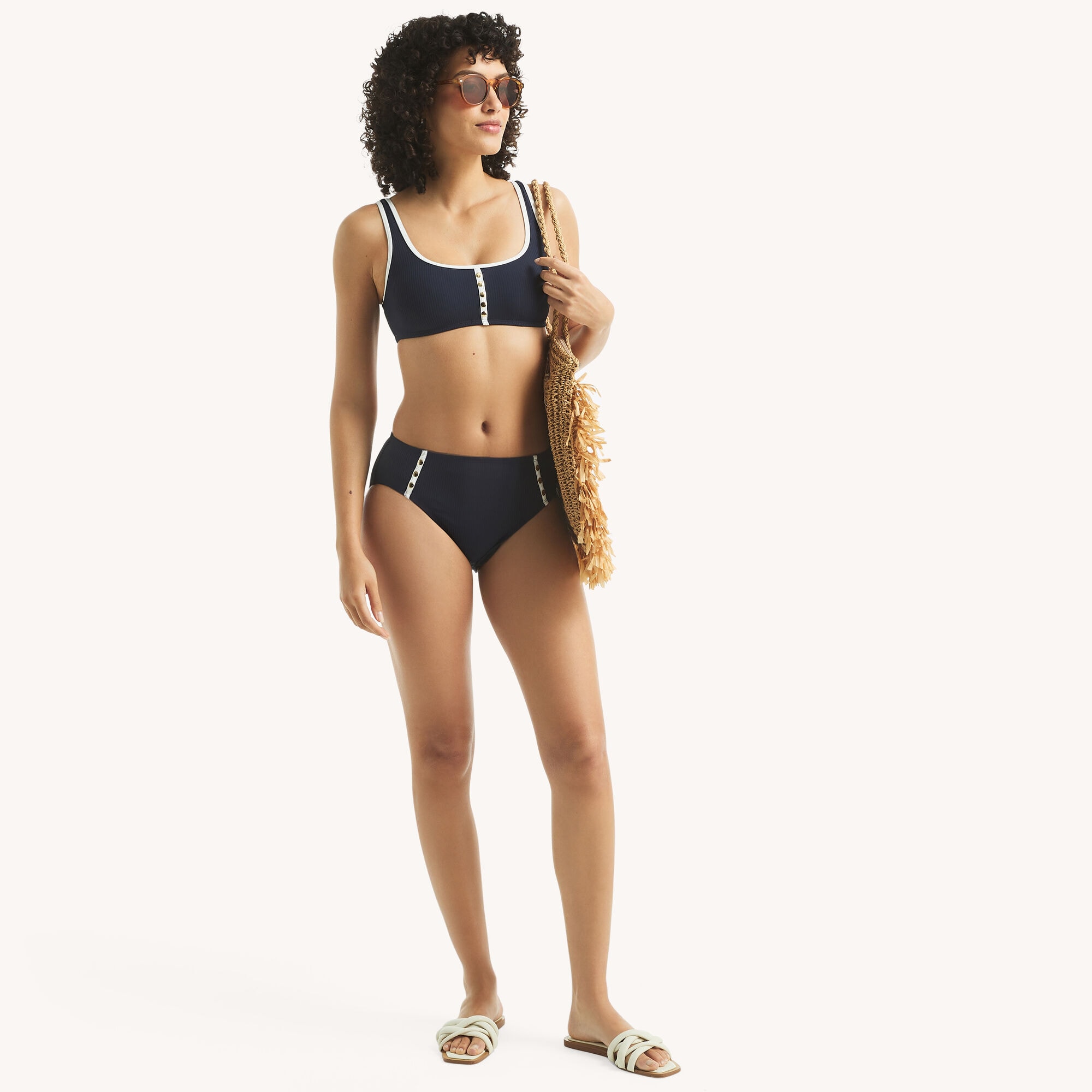 Textured Swim Bottom,Stellar Blue Heather,large
