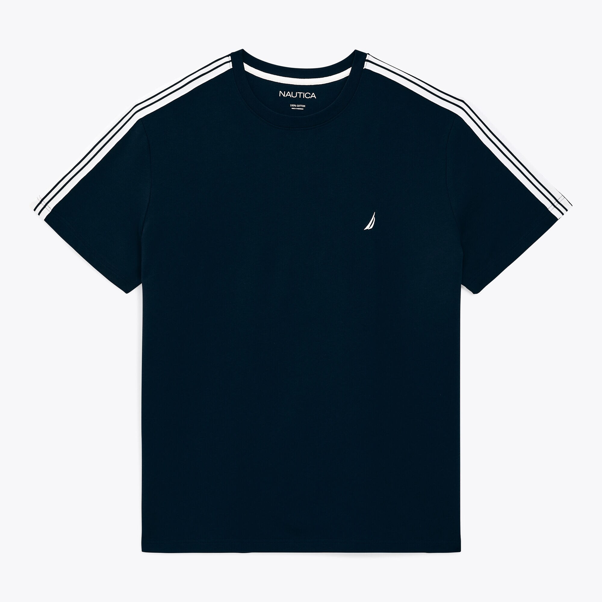 Big & Tall Striped Crewneck T-Shirt,Navy,large