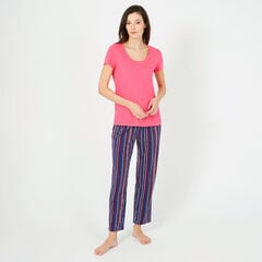 Vertical Striped Pajama Set,Crystal Bay Blue,large