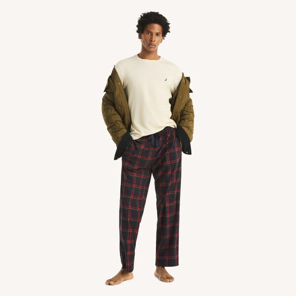 Long Sleeve T-Shirt & Plaid Fleece Pant Pajama Set
