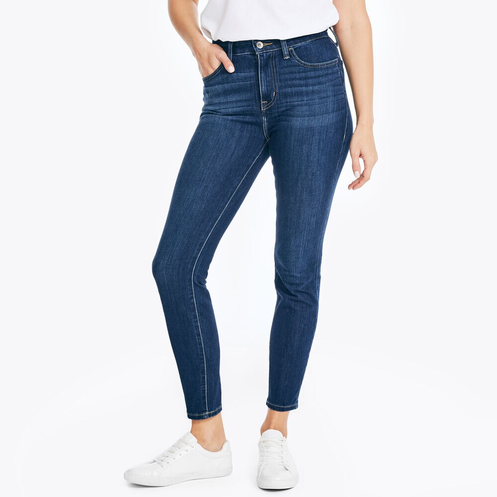 TRUE FLEX HIGH-RISE CURVY FIT SKINNY DENIM,Sapphire/Pitch Yellow,large