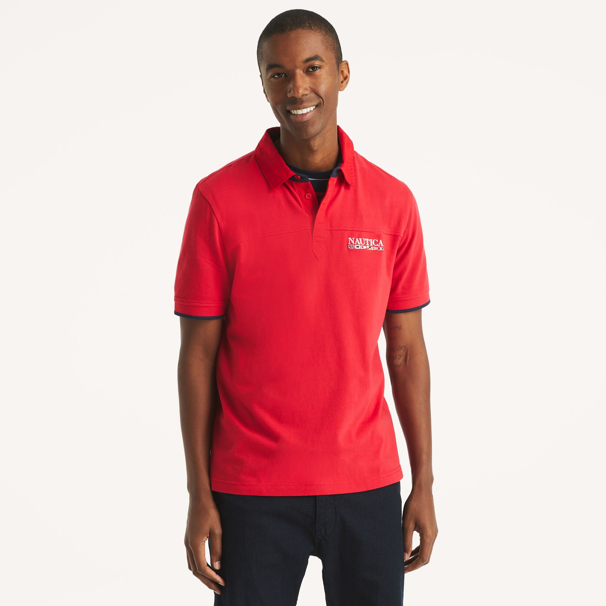 Classic Fit Polo,Tango Red,large