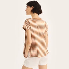 Striped T-Shirt,Almond,large