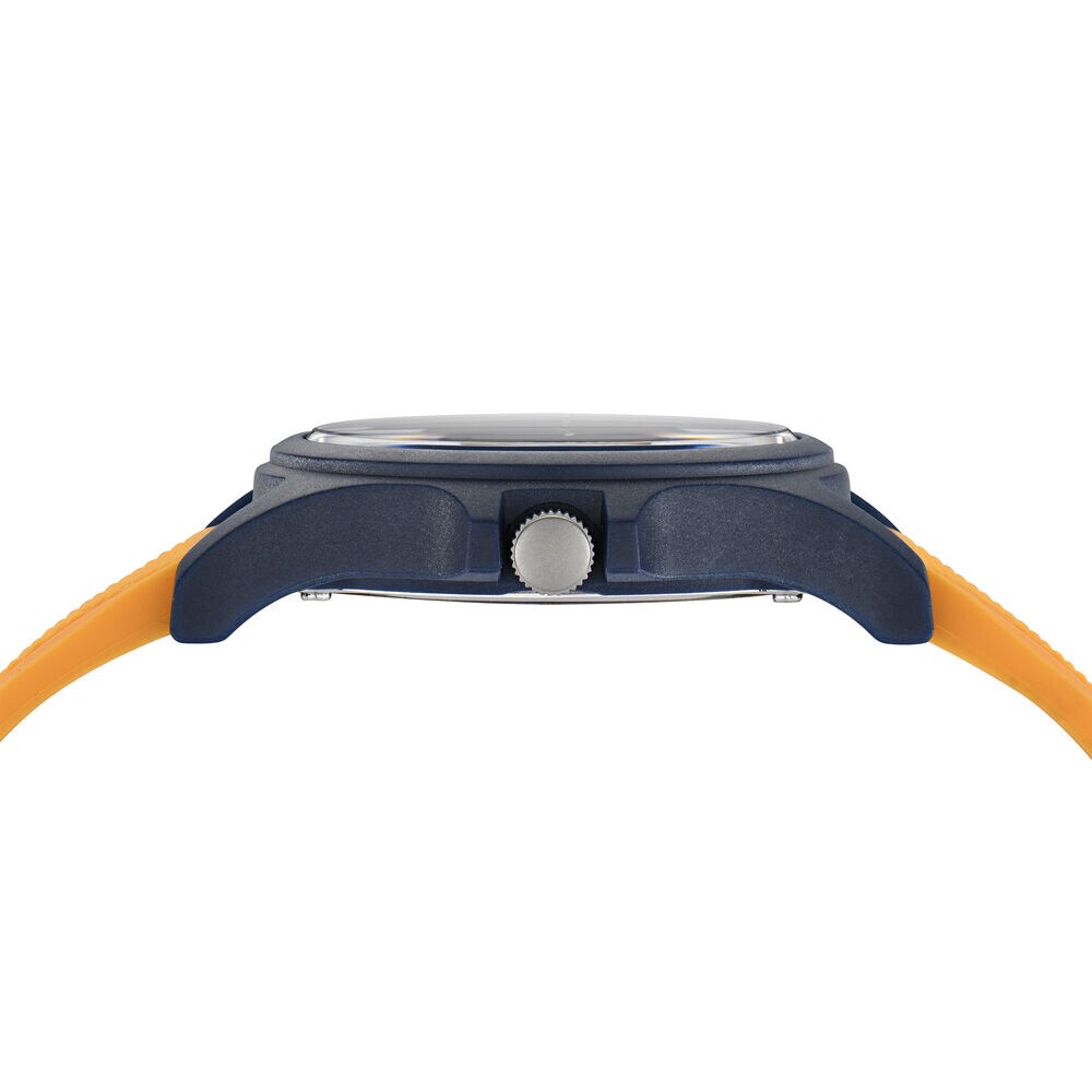 JAVA SEA TEXTURED SILICONE 3-HAND WATCH,Multi,large