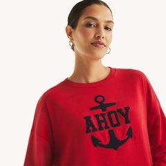 Graphic Crewneck Sweatshirt,Rogue Red,large