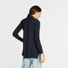 Long Sleeve Open Front Cardigan,Stellar Blue Heather,large