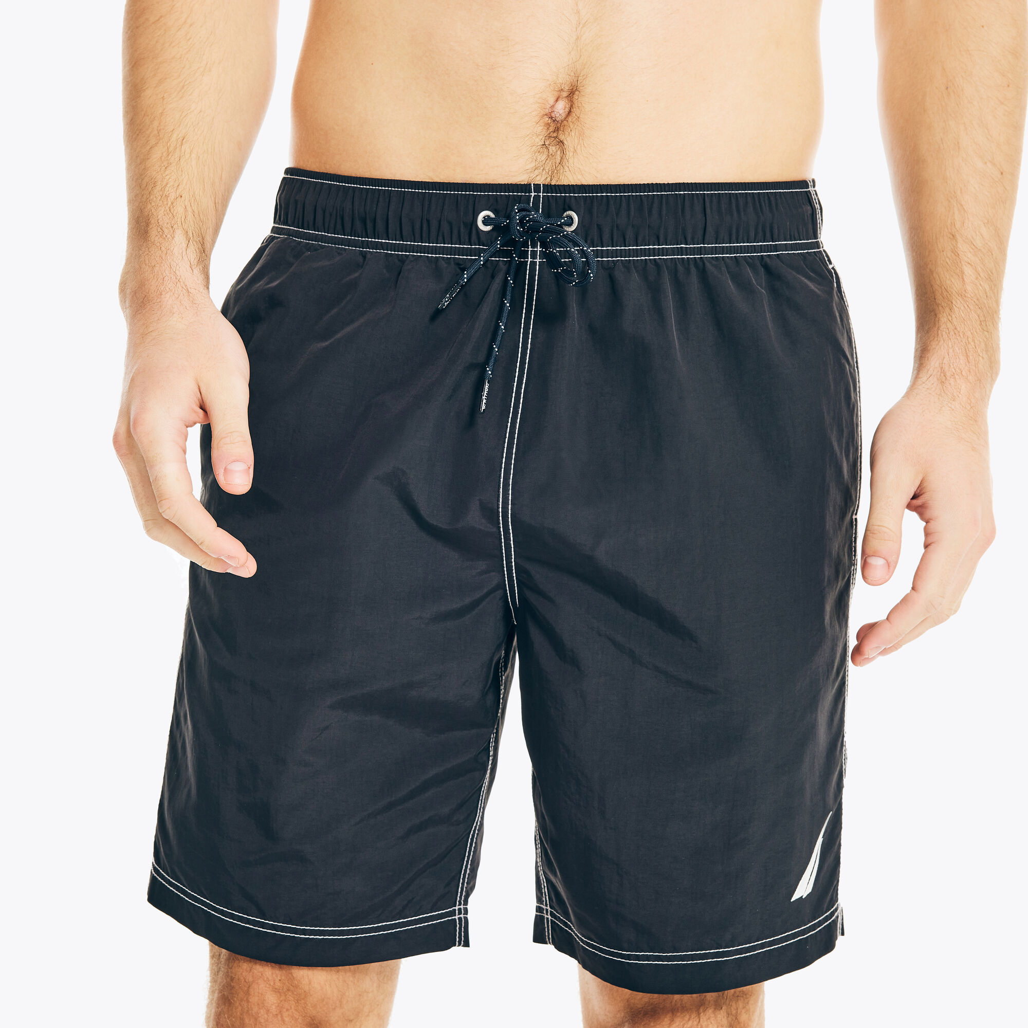 8" BIG & TALL QUICK-DRY SWIM,True Black,large