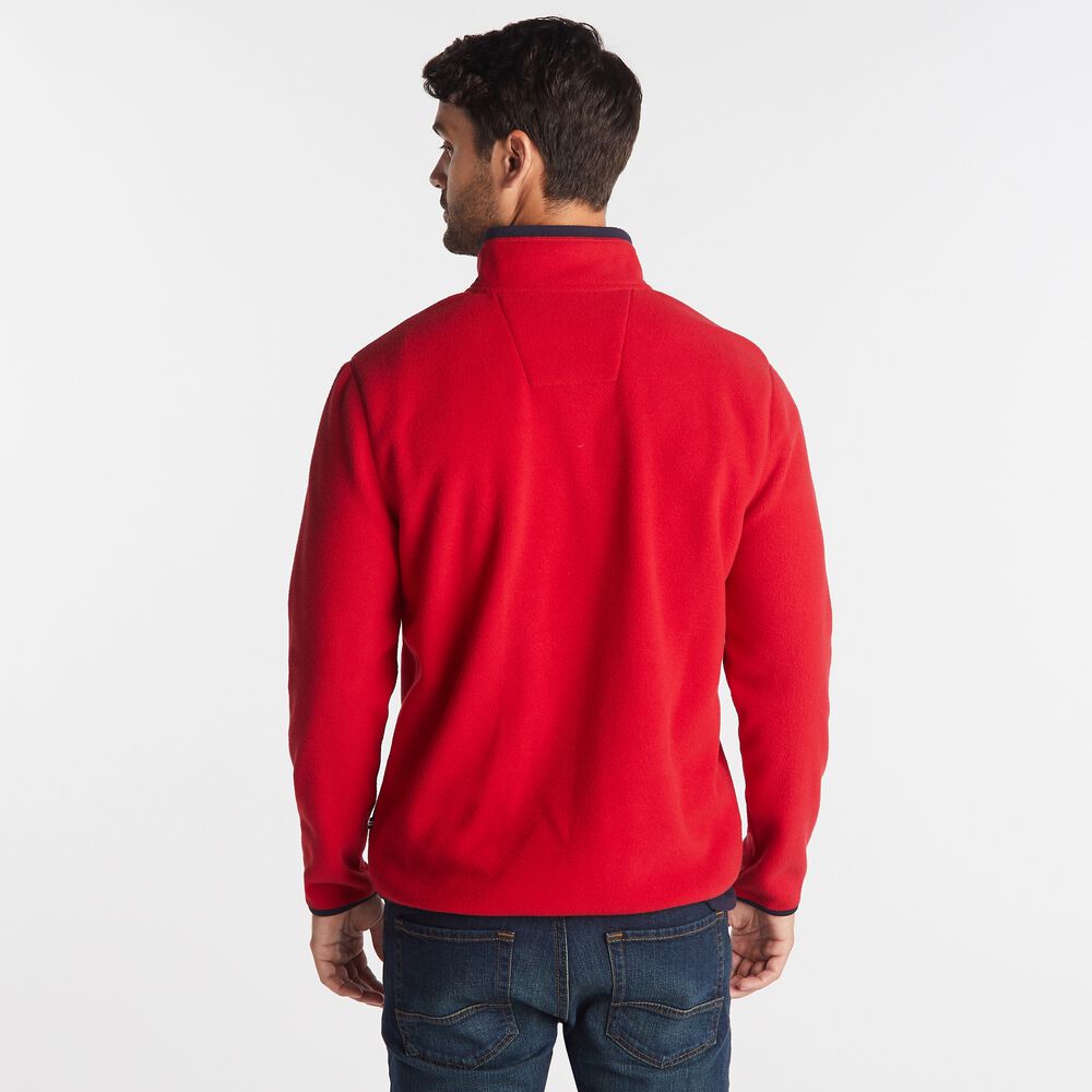 BIG & TALL QUARTER ZIP NAUTEX FLEECE PULLOVER,Nautica Red,large