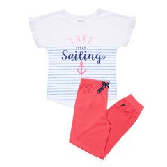 Girls' Take Me Sailing PJ Pants Set (XS-XL) ,Nautica Red/Orange,large