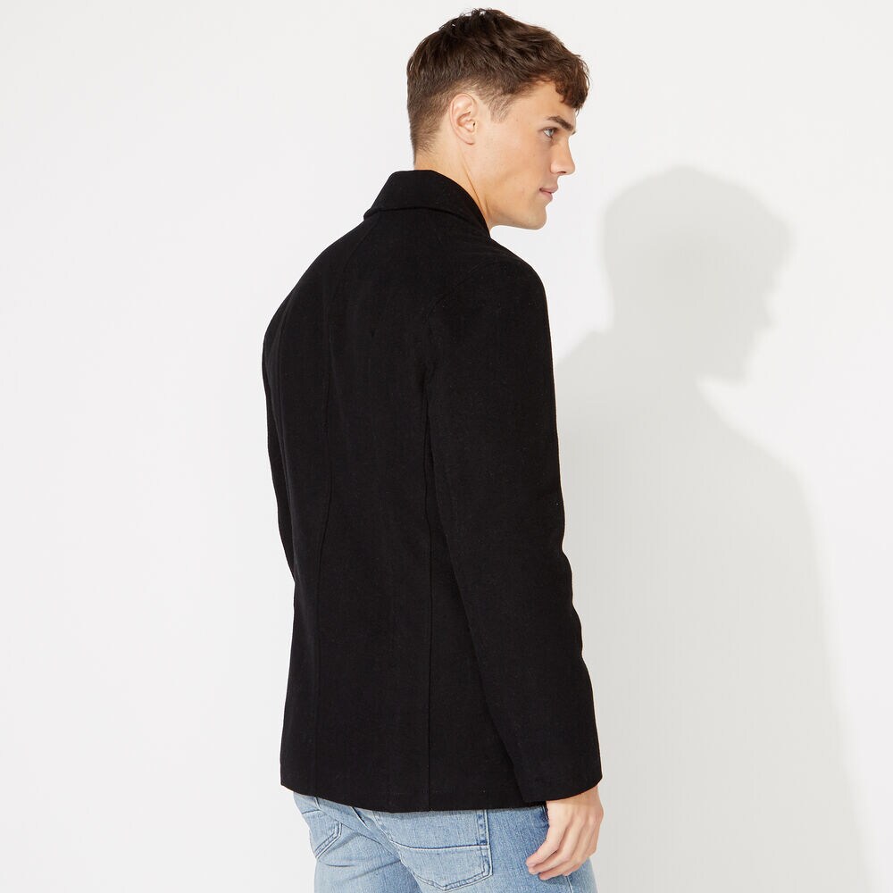 BIG & TALL WATER REPELLENT PEACOAT,Black,large