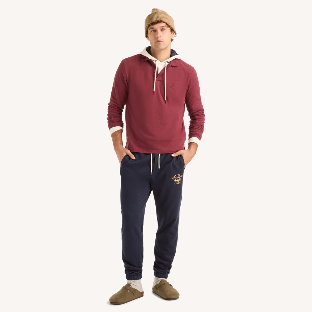 Classic Fit Long-Sleeve Polo,Faded Orange,large