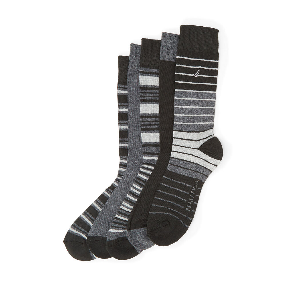 DRESS SOCKS, 5-PACK,Black,large