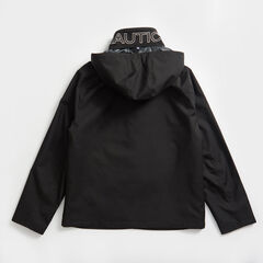 HOODED BOMBER JACKET,True Black,large
