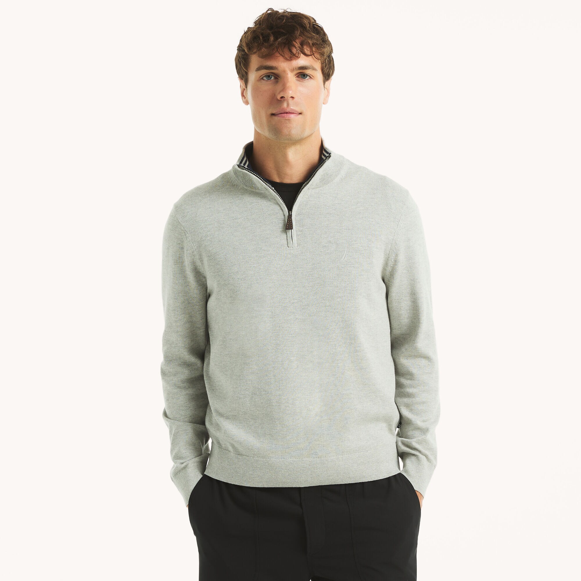 Navtech Quarter-Zip Sweater,Grey Heather,large