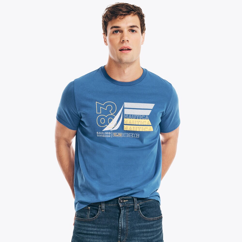 NAUTICA 83 GRAPHIC T-SHIRT,Windsurf Blue,large