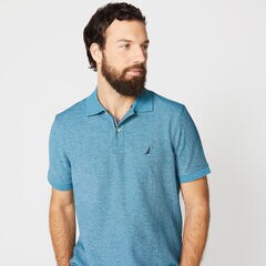 CLASSIC-FIT PERFORMANCE POLO,Ocean Depth Heather,large