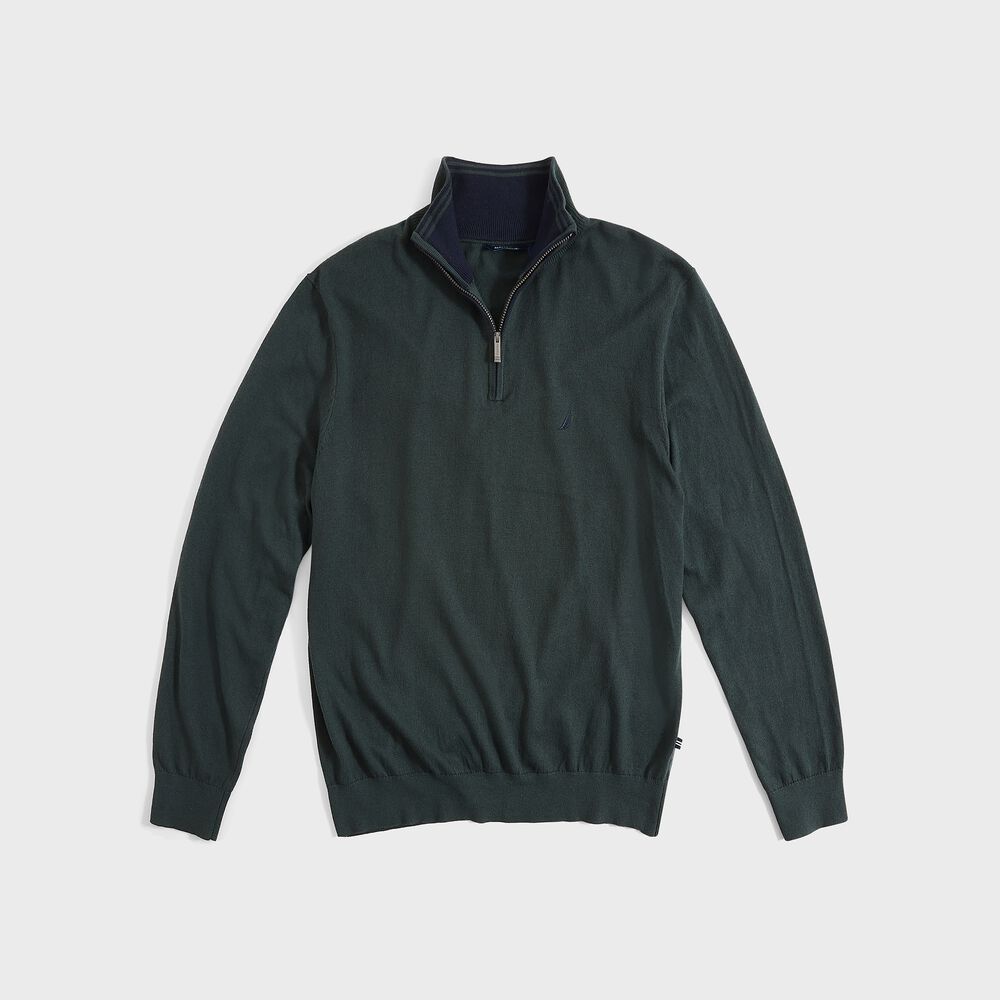 NAVTECH QUARTER-ZIP SWEATER,Green,large