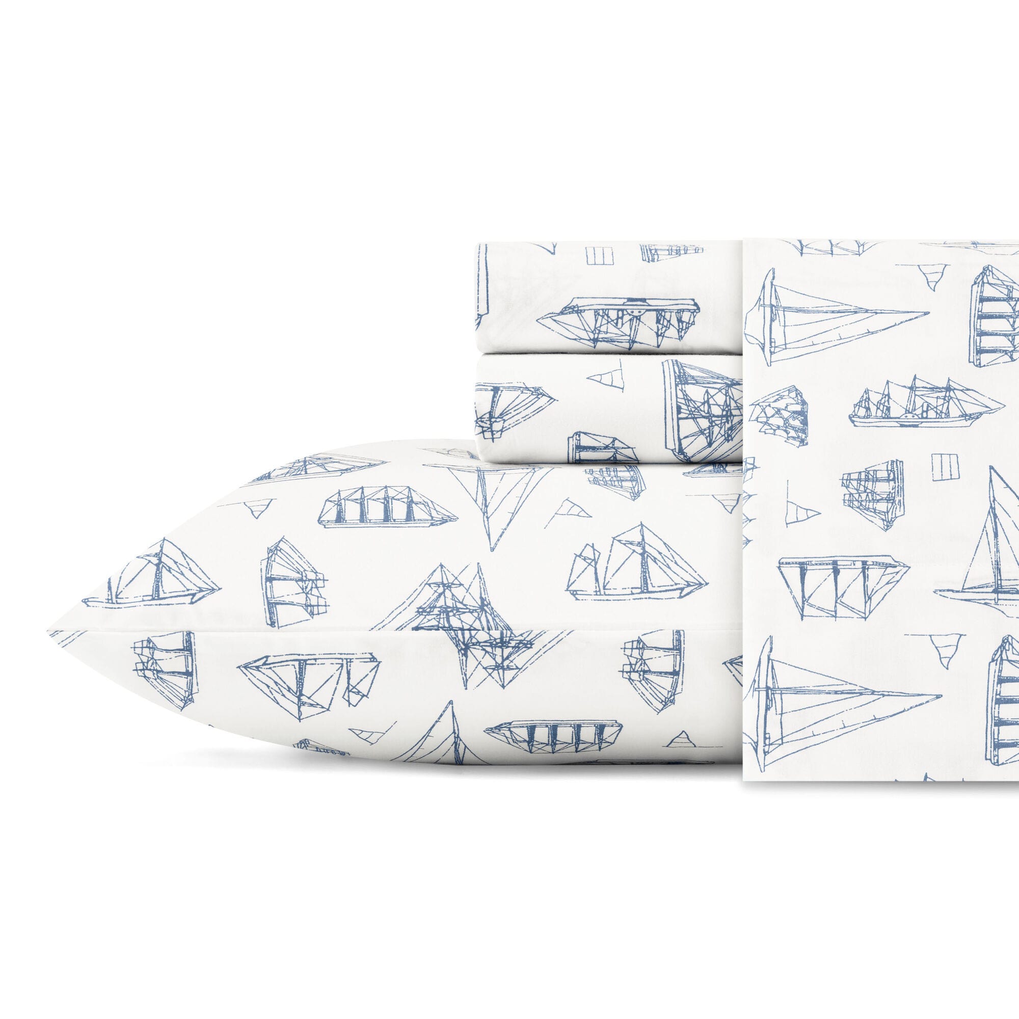 WHITEWOOD SAIL QUEEN SHEET SET,Naval Blue,large
