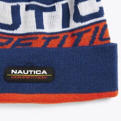 COMPETITION LOGO POM-POM BEANIE,Navy,large