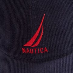 EMBROIDERED LOGO CORDUROY CAP,Navy,large