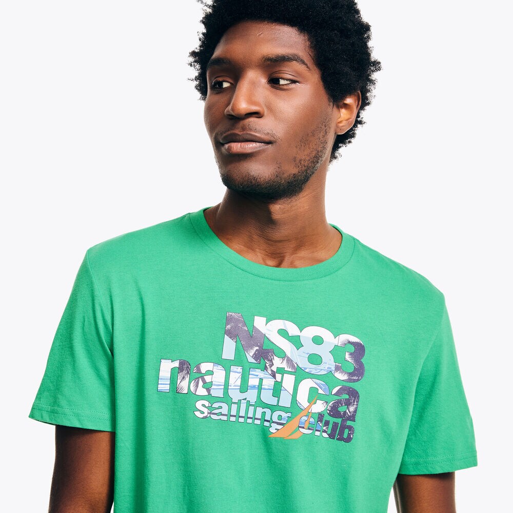 NS83 Sailing Graphic T-Shirt,Spearmint,large