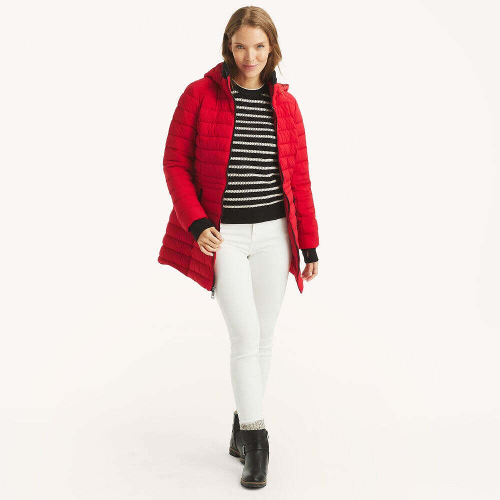 Puffer Jacket With Removable Hood,Tomales Red,large