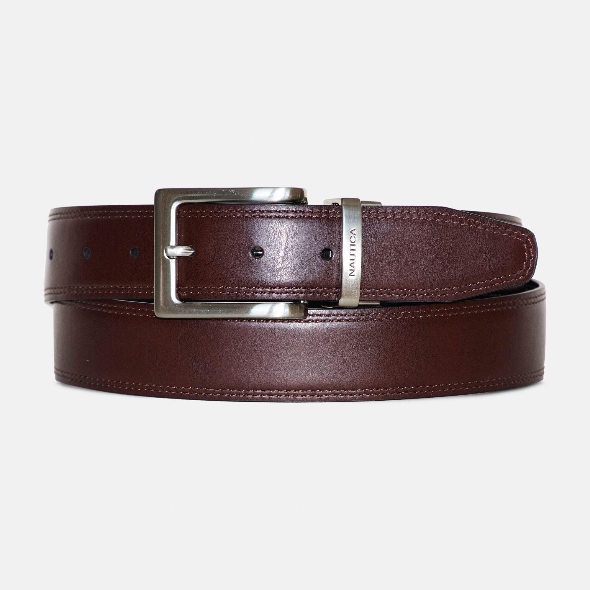 Nautica Black Leather Belt with ORAZIO Acrylic multicolor buckle EUC sz 14/16 BRAIDED BELT | Nautica main image 3