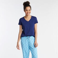 SHORT SLEEVE PAJAMA SET IN DIAMOND DOT PRINT,Federal Blue,large