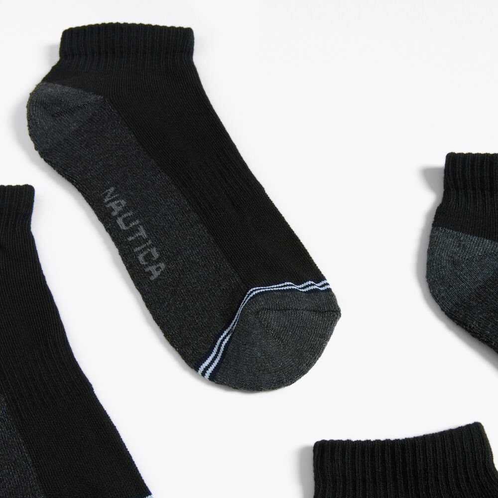ATHLETIC CORE QUARTER SOCKS, 8-PACK,Black,large