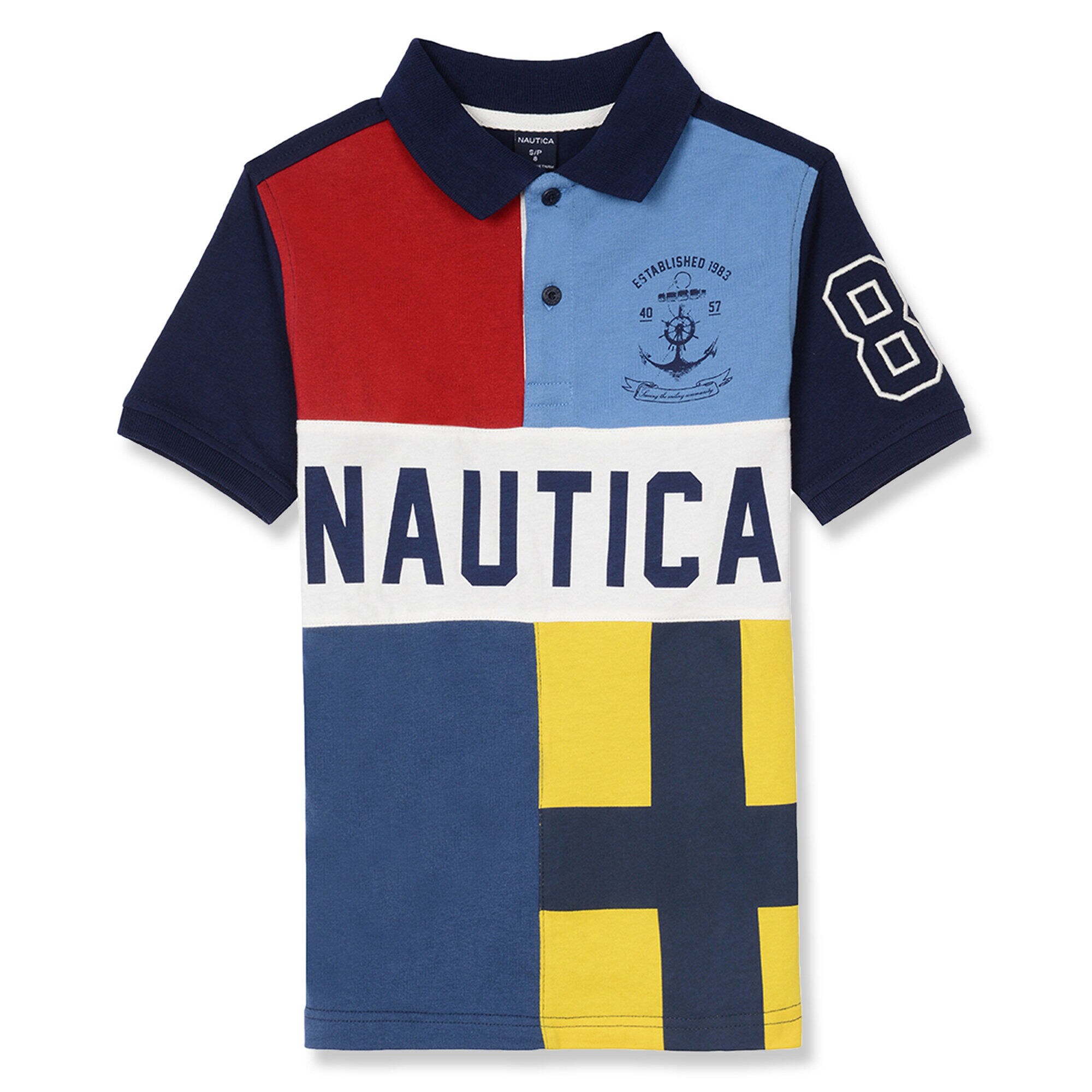 Boys' Jackstaff Colorblock Heritage Polo (8-20),Oyster Bay Blue,large