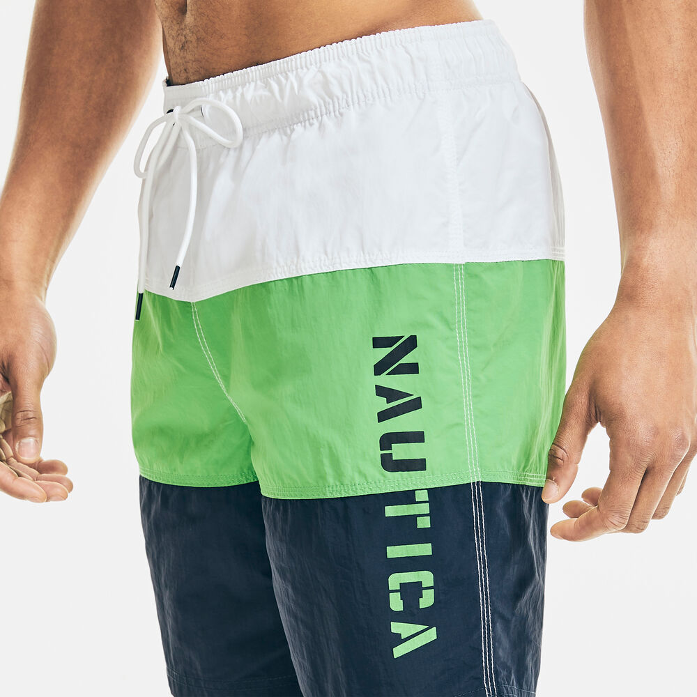 8" COLORBLOCK LOGO PRINT SWIM SHORTS,Tillman Bay,large
