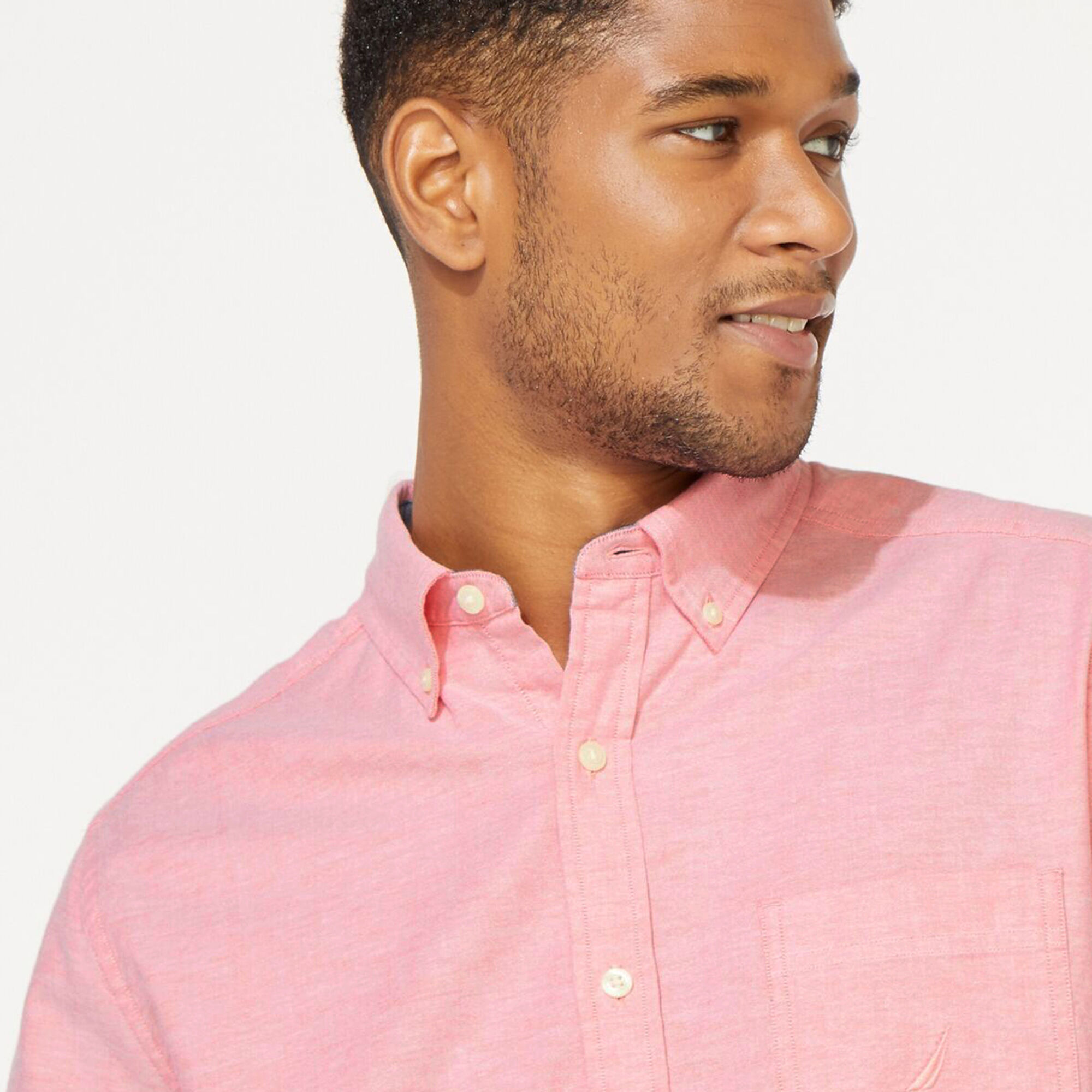 BIG & TALL CLASSIC FIT STRETCH OXFORD SHIRT,Coral Dream,large